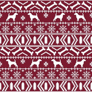 Beagle fair isle christmas sweater dog breed fabrics maroon
