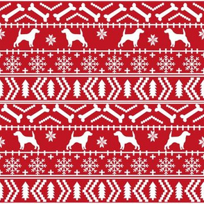 Beagle fair isle christmas sweater dog breed fabrics red