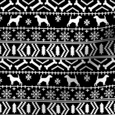 Beagle fair isle christmas sweater dog breed fabrics bw