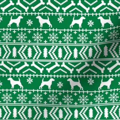 Beagle fair isle christmas sweater dog breed fabrics green