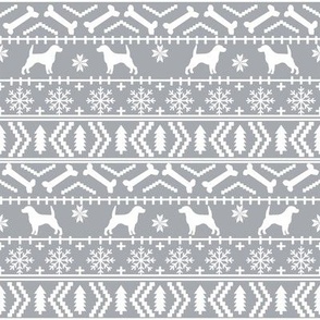 Beagle fair isle christmas sweater dog breed fabrics grey