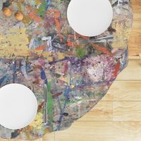 #3 Paint Abstract  Graffiti Grunge || White orange blue yellow red || Distressed Modern spots dots grunge  