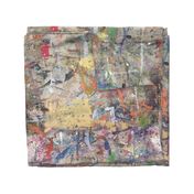 #3 Paint Abstract  Graffiti Grunge || White orange blue yellow red || Distressed Modern spots dots grunge  