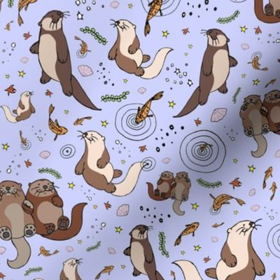 Otters on Purple