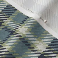 Navy Blue Gray and Light Green Bayeux Palette Plaid