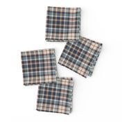 Navy Terra Cotta Blue Gray Linen and Green Gray Bayeux Palette Plaid