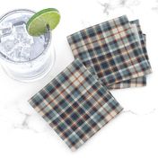 Navy Terra Cotta Blue Gray Linen and Green Gray Bayeux Palette Plaid