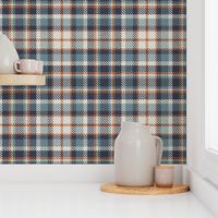 Navy Terra Cotta Blue Gray Linen and Green Gray Bayeux Palette Plaid