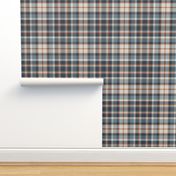 Navy Terra Cotta Blue Gray Linen and Green Gray Bayeux Palette Plaid