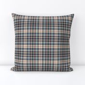 Navy Terra Cotta Blue Gray Linen and Green Gray Bayeux Palette Plaid