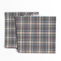 Navy Terra Cotta Blue Gray Linen and Green Gray Bayeux Palette Plaid