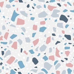 Terrazzo tile in blue, gray and pink
