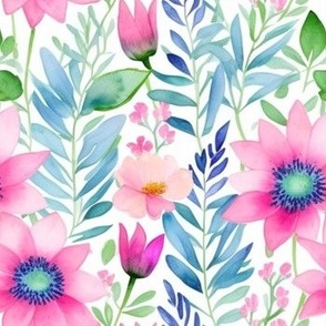 Pink Blue Flowers