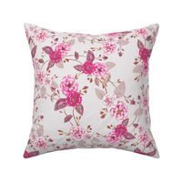 Vintage Roses Chinoserie Pink Grey