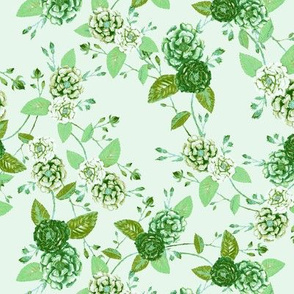 Chinoserie Rose Forest Green