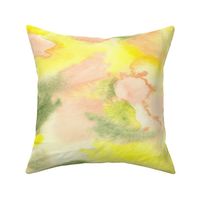 17-12X Peach Coral Yellow Green Watercolor Abstract Modern _ Miss Chiff Designs