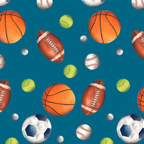 Play Ball! (color, blue background)