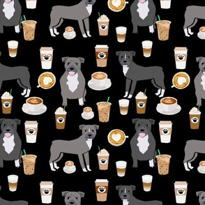 Pitbull grey coat coffee latte cafe fabric dog breed  black