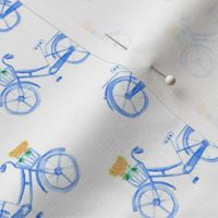 17-12V Bike bicycle Watercolor Blue  With Flowers || Summer Floral transportation _Miss Chiff Designs