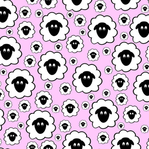 Nursery Rhyme Sheep - Pale Pink