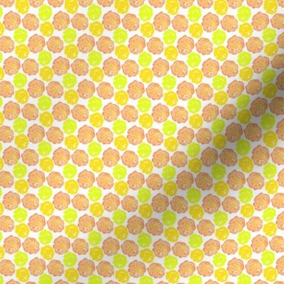 17-12T Floral Dots Watercolor || Peach coral orange lime green yellow || Summer spots Flower _ Miss Chiff Designs