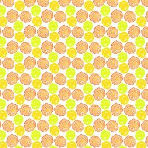 17-12T Floral Dots Watercolor || Peach coral orange lime green yellow || Summer spots Flower _ Miss Chiff Designs