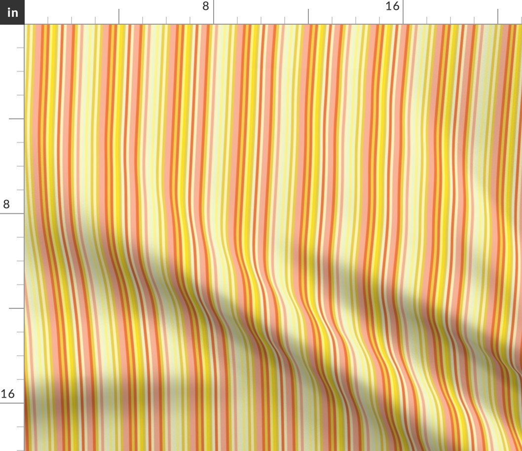 17-12S Citrus Fruit Candy Stripe || Pin stripe pinstripe Coral Peach Orange Lemon Yellow Summer _ Miss Chiff Designs