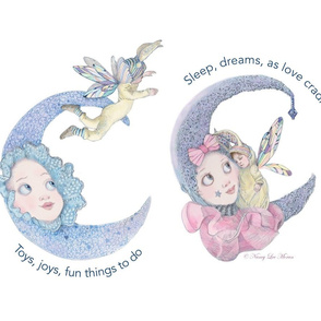 23x18-Inch Pillow-Size of Fairy Baby and Moons