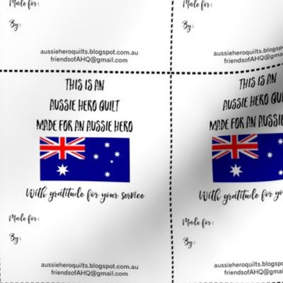 Aussie Hero Quilt Labels