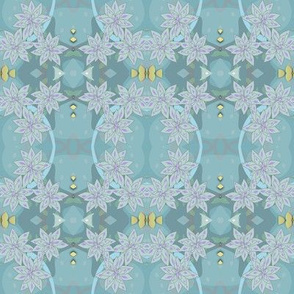 Blue and Grey Flower Power Pattern