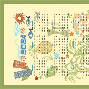 2024 Hawaiian Tea Towel Calendar