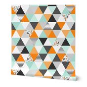 Adventure Triangle Wholecloth - Orange and Gray