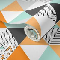 Adventure Triangle Wholecloth - Orange and Gray