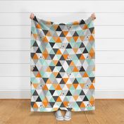 Adventure Triangle Wholecloth - Orange and Gray