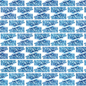 Light Blue Razor Blades Brick Upholstery Fabric