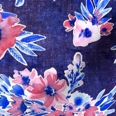 french blue vichy flowers modern bohemian vintage