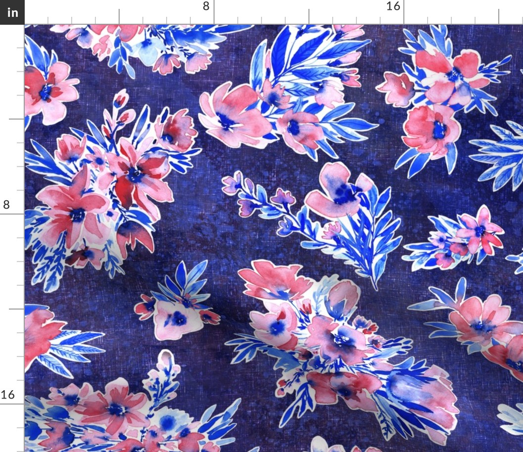 french blue vichy flowers modern bohemian vintage