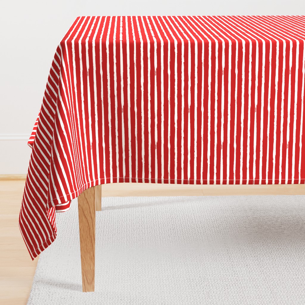 White Painted Stripes on Red (Grunge Vintage Distressed 4th of July American Flag Stripes)
