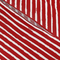 White Painted Stripes on Red (Grunge Vintage Distressed 4th of July American Flag Stripes)