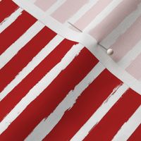 White Painted Stripes on Red (Grunge Vintage Distressed 4th of July American Flag Stripes)