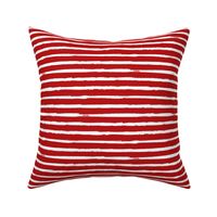 White Painted Stripes on Red (Grunge Vintage Distressed 4th of July American Flag Stripes)