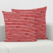 White Painted Stripes on Red (Grunge Vintage Distressed 4th of July American Flag Stripes)