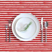 White Painted Stripes on Red (Grunge Vintage Distressed 4th of July American Flag Stripes)