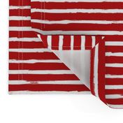 White Painted Stripes on Red (Grunge Vintage Distressed 4th of July American Flag Stripes)