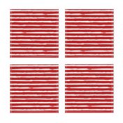 White Painted Stripes on Red (Grunge Vintage Distressed 4th of July American Flag Stripes)