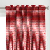 White Painted Stripes on Red (Grunge Vintage Distressed 4th of July American Flag Stripes)