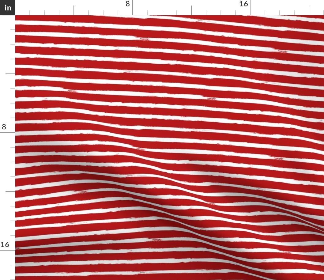 White Painted Stripes on Red (Grunge Vintage Distressed 4th of July American Flag Stripes)