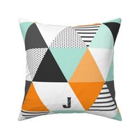 Letter J Initial Triangle Wholecloth