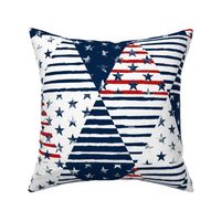 Stars and Stripes 18 in Pillow Covers or Lovey Set (Grunge Painted Distressed 4th of July, Red White and Blue, Patriotic Lovie)