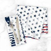 Stars and Stripes 18 in Pillow Covers or Lovey Set (Grunge Painted Distressed 4th of July, Red White and Blue, Patriotic Lovie)